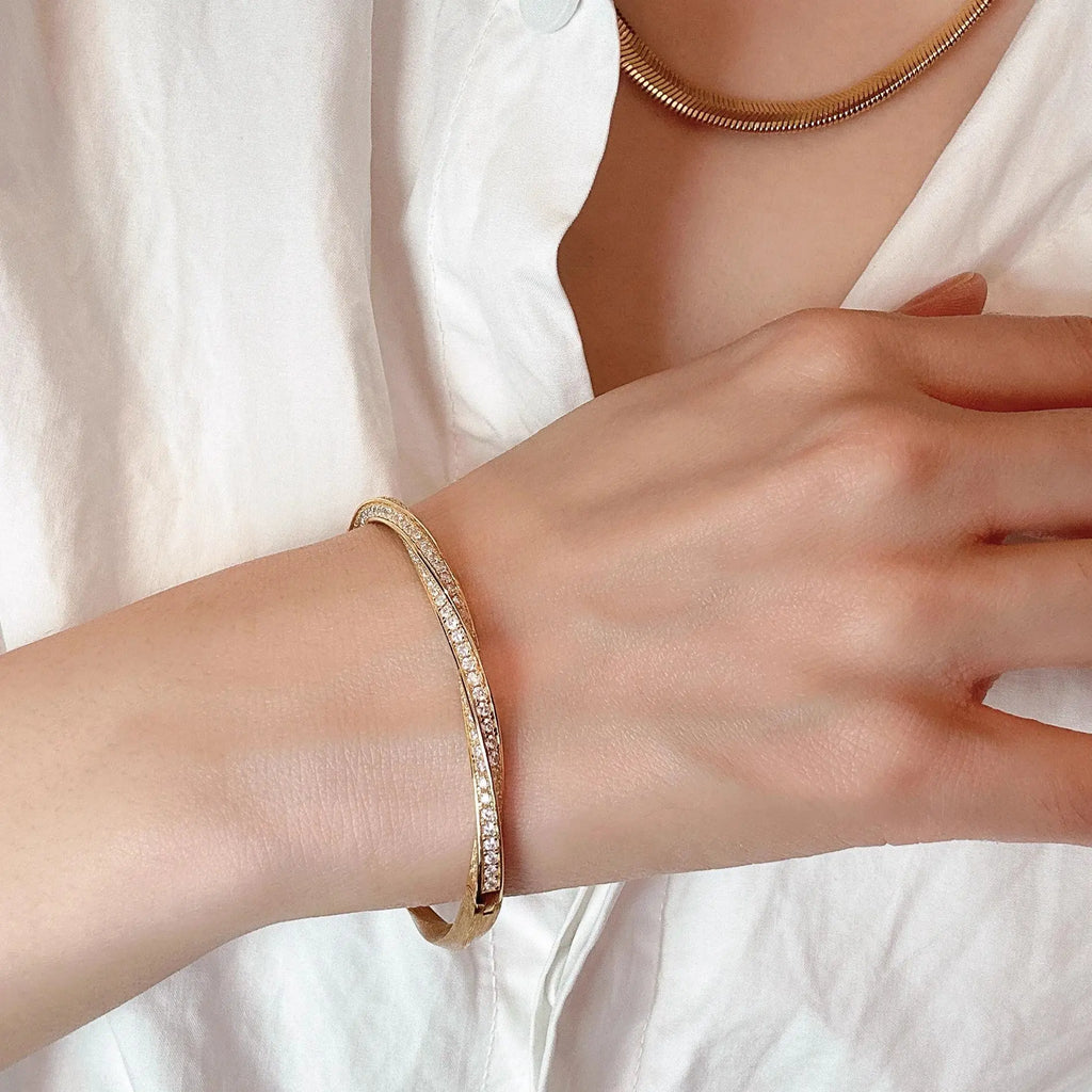 S925 sterling silver bracelet handmade brushed Mobius bracelet light luxury twisted rope twist bracelet women