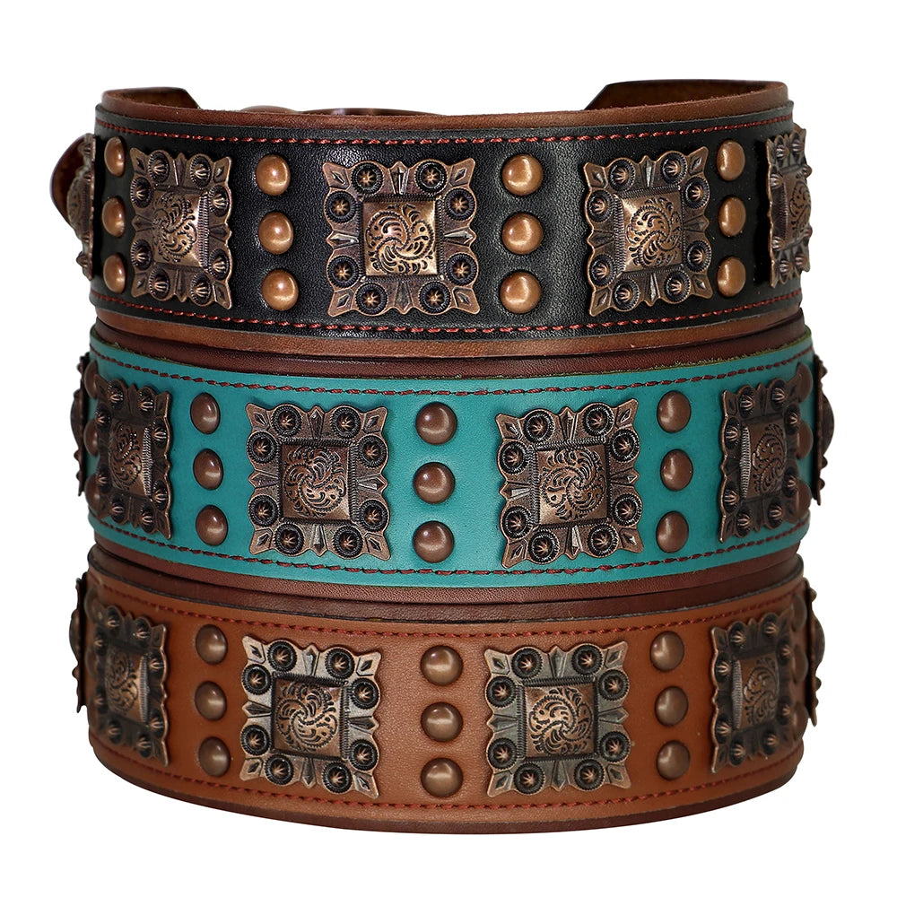 Collar de Cuero con Pinchos para Perros Medianos y Grandes - Estilo Pitbull y Bulldog