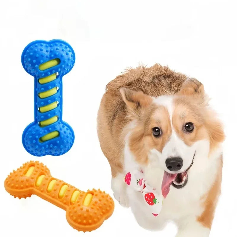 Pet Dog Chew Toys Rubber Bone Toy Bite Resistant Puppy Interactive Stick Puppy Chewing Toy Squeaky Interactive Dog Toys