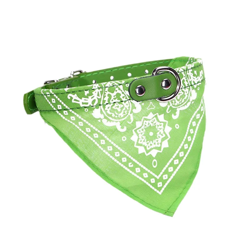 PU Cat Dog Collar with Scarf for Small Medium Dogs Chihuahua Corgi Puppy Adjustable Collars Pet Supplies Accesorios Para Perros