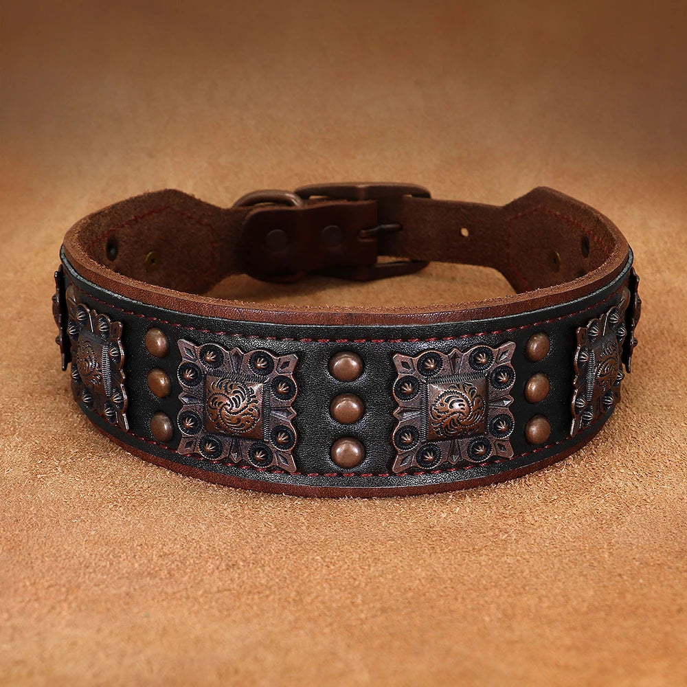 Collar de Cuero con Pinchos para Perros Medianos y Grandes - Estilo Pitbull y Bulldog
