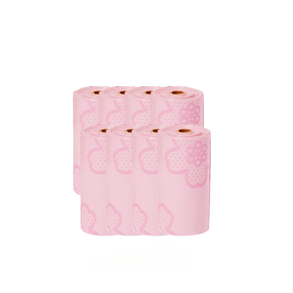 Dispensador de Bolsas para Excrementos de Perro - Diseño Rosa con Flores