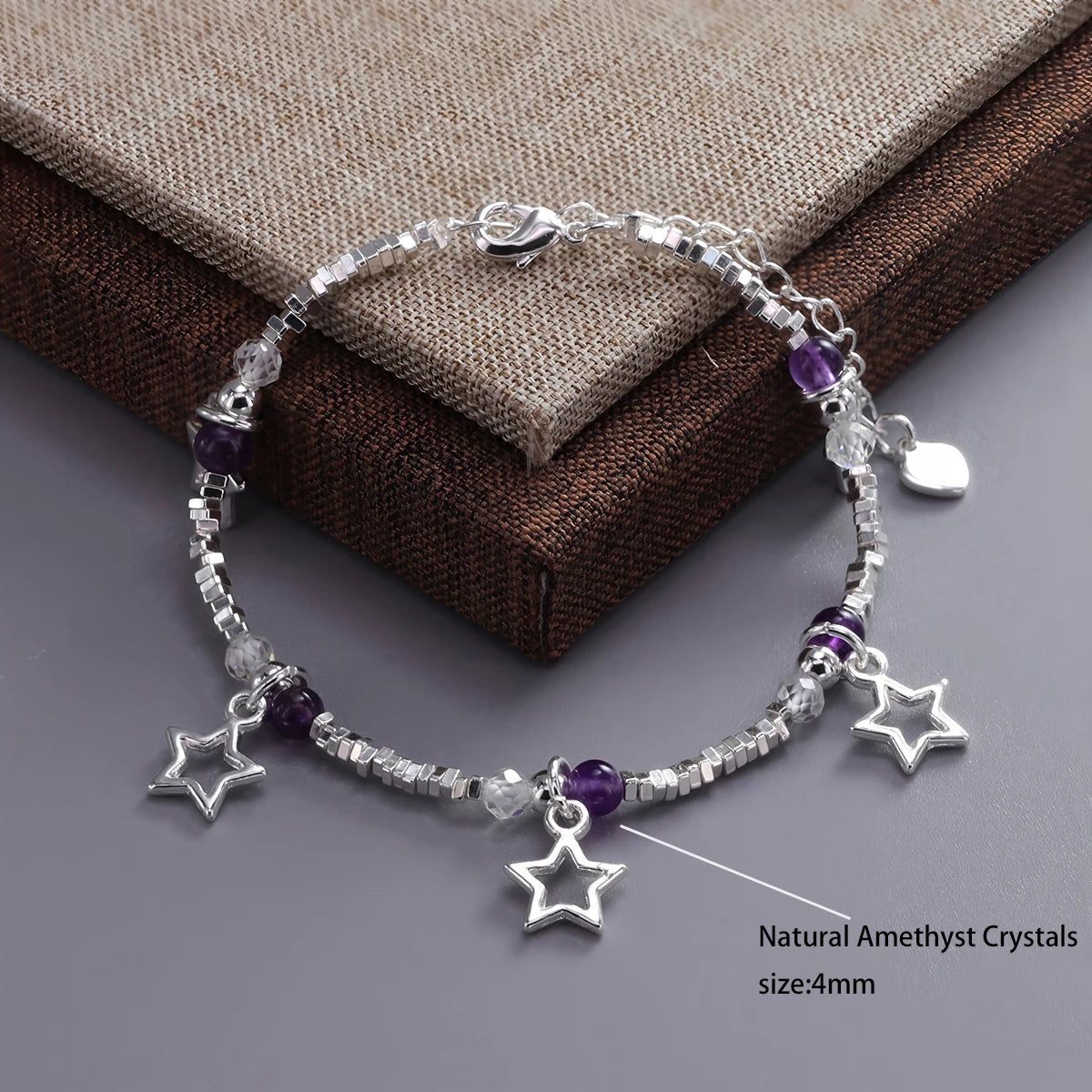 925 Sterling Silver Bracelet For Women Star Beaded Adjustable Chains Bracelets And Bangles Jewelry Accessories Wholesale Gift