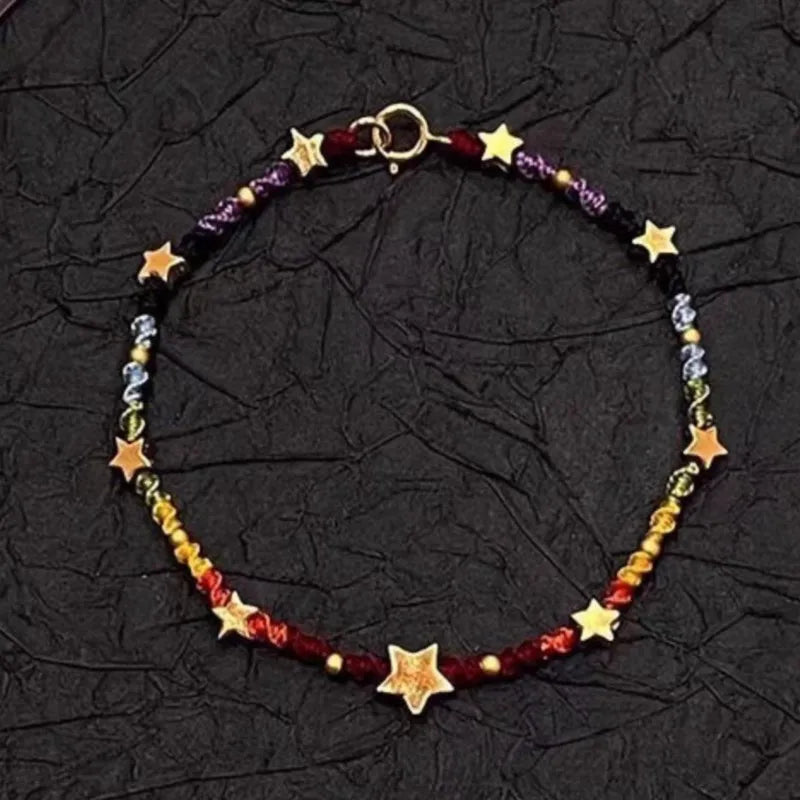 925 Sterling Silver Bracelet For Women Star Beaded Adjustable Chains Bracelets And Bangles Jewelry Accessories Wholesale Gift