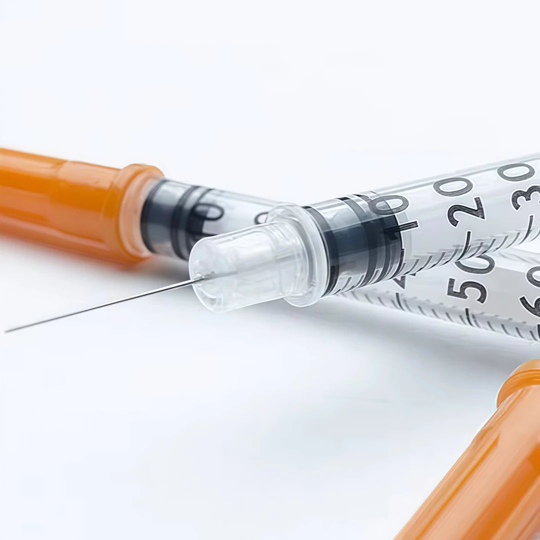 100Pcs U100 Disposable Veterinary Insulin Syringe 1ml 29G-31G 13mm Needle Individual Wrapped Pet Dog Cat Lab Injection Syringes