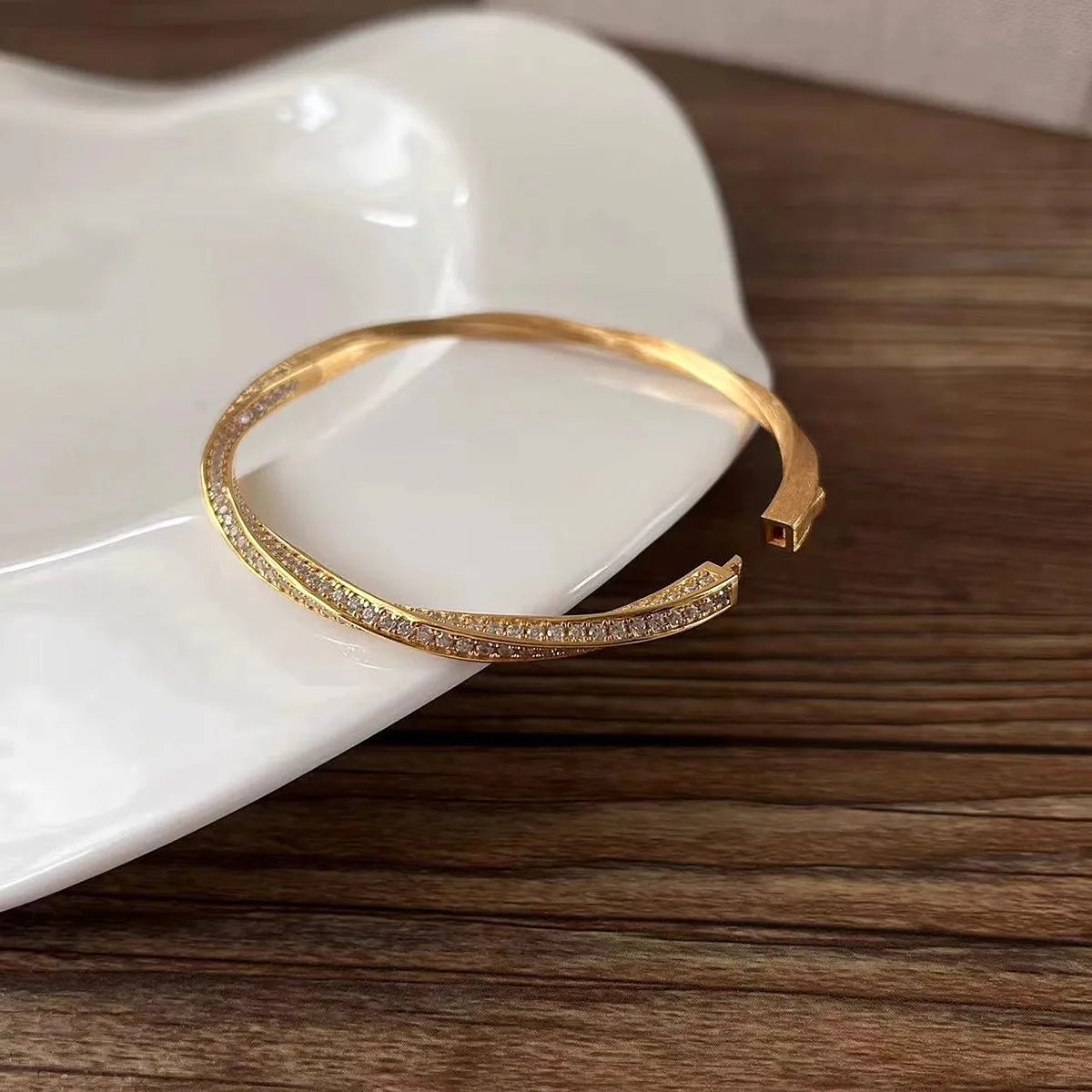S925 sterling silver bracelet handmade brushed Mobius bracelet light luxury twisted rope twist bracelet women