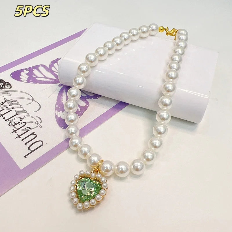 Princess Style Pet Pearl Collar for Dogs Cats - Cute Jewelry Accessory for Puppy Kitten Chihuahua Perfect Wedding Gift