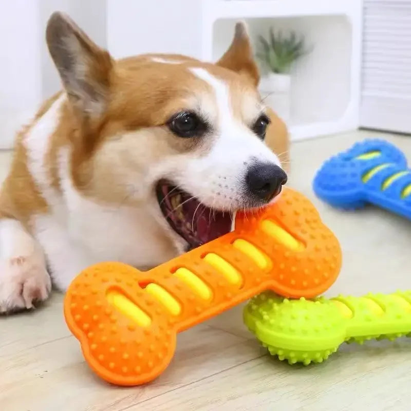 Pet Dog Chew Toys Rubber Bone Toy Bite Resistant Puppy Interactive Stick Puppy Chewing Toy Squeaky Interactive Dog Toys