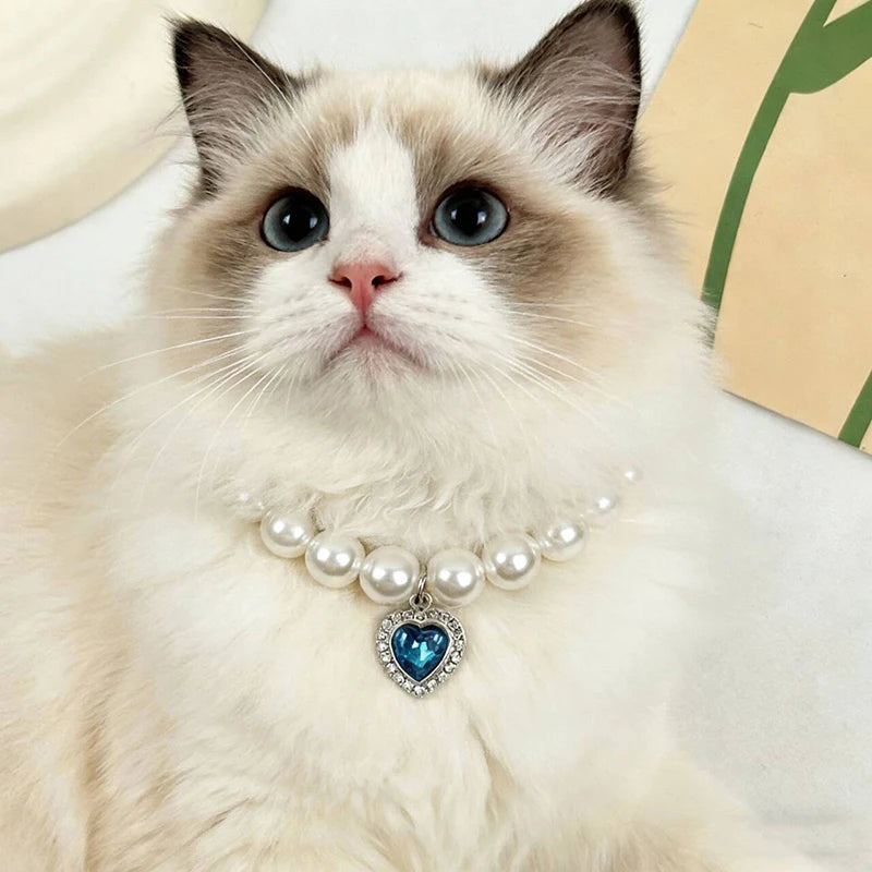 Collar de Perlas Estilo Princesa para Perros y Gatos - Accesorio de Joyería para Mascotas
