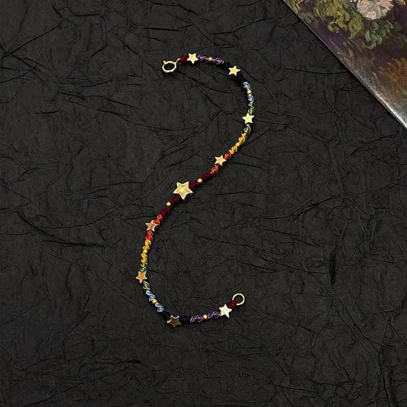 925 Sterling Silver Bracelet For Women Star Beaded Adjustable Chains Bracelets And Bangles Jewelry Accessories Wholesale Gift